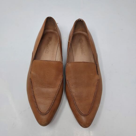 Madewell Pointed Toe Tan Leather Flat Loafer Size 6 - Picture 3 of 14